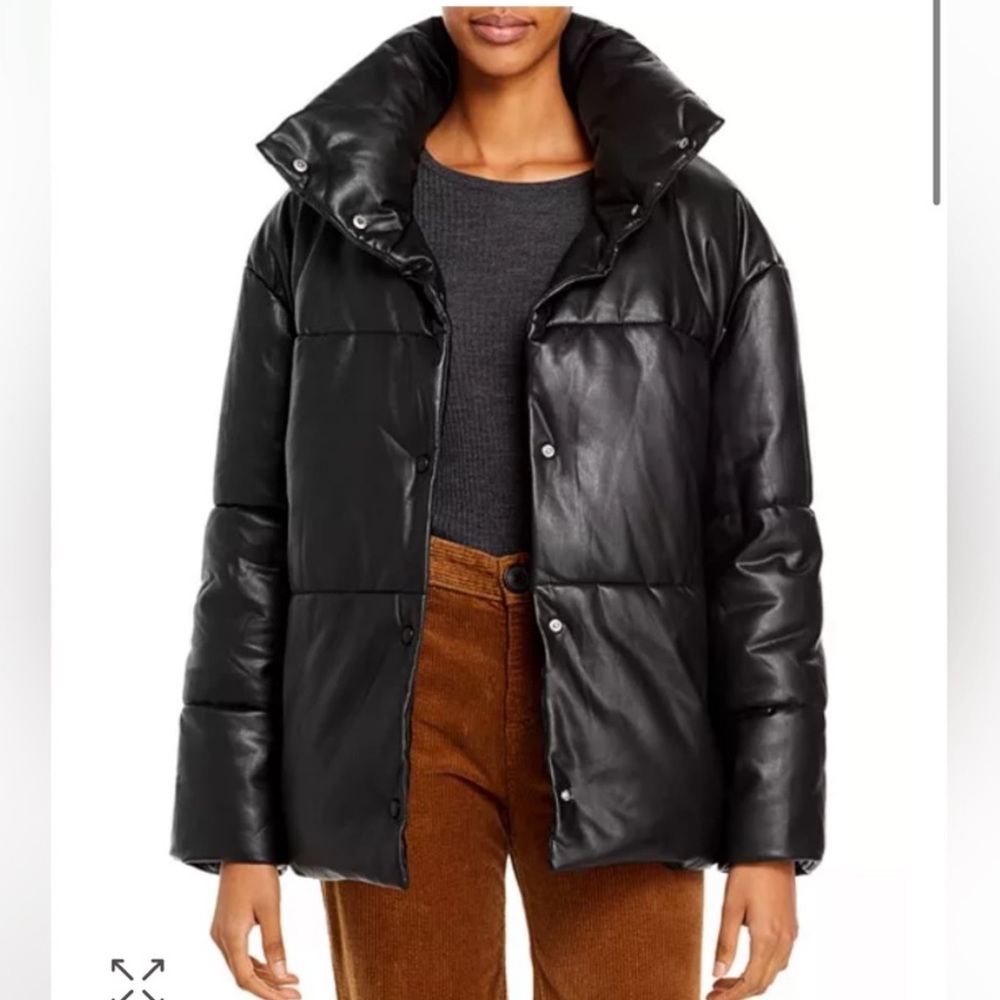 Faux Leather Oversized Puffer Jacket BAGATELLE NYC